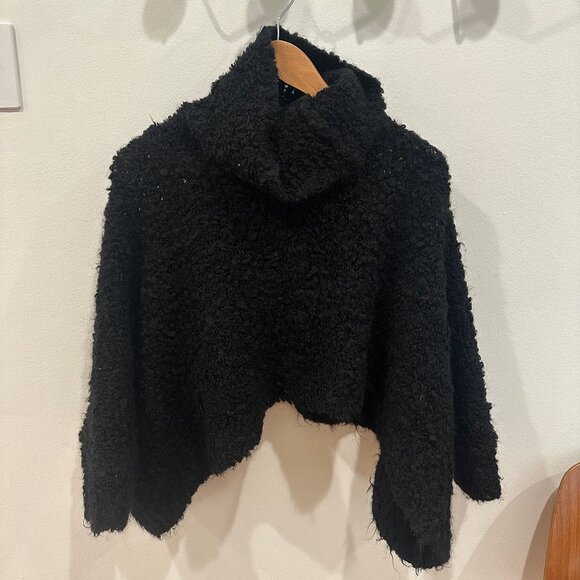 Zara Sweaters - Zara Cropped Wool Black Sweater